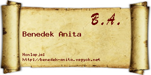 Benedek Anita névjegykártya